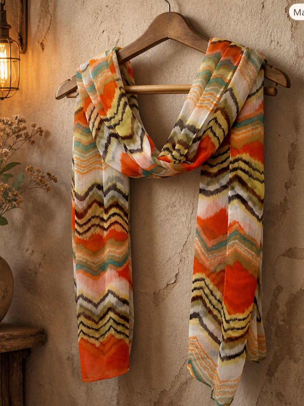 2 Chic Fall Sheer Scarf NWOT